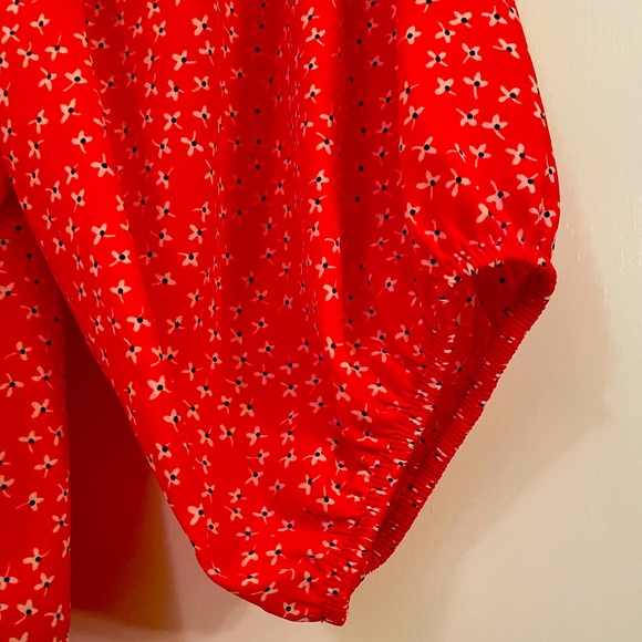Women’s Sienna Sky red blouse with white flowers - Picture 6 of 6